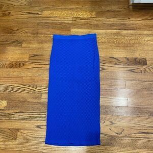 Jonathan Simkhai Ribbed blue knit pencil skirt